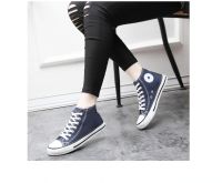 รองเท้าผ้าใบแฟชั่น  Converse all star classic สีสวย สไตล์เกาหลี ทนทาน ใส่สบาย กระชับ สำหรับทุกโอกาส ผ้าใบหุ้มข้อ สีขาวแถบแดง รองเท้าผ้าใบ