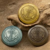 6pcs Antique Navy Anchor Corozo Buttons Natural Eco Sewing Accessoires For Clothing Knitting Supplies Suit Sweater Buttons