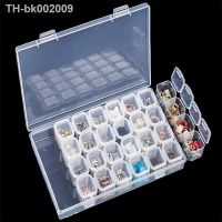 ♟✸▪ 28 Compartment Adjustable Clear Plastic Storage Box For Jewelry Earrings Beads Screws Small Accessories Storage Box