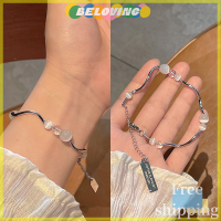 Beloving สร้อยข้อมือลูกปัดโอปอลสุดสร้างสรรค์สำหรับผู้หญิงสร้อยข้อมือแบบต่อประกบกันเป็นโซ่แบบเรียบง่ายสไตล์เกาหลีเครื่องประดับดีไซน์ย้อนยุค