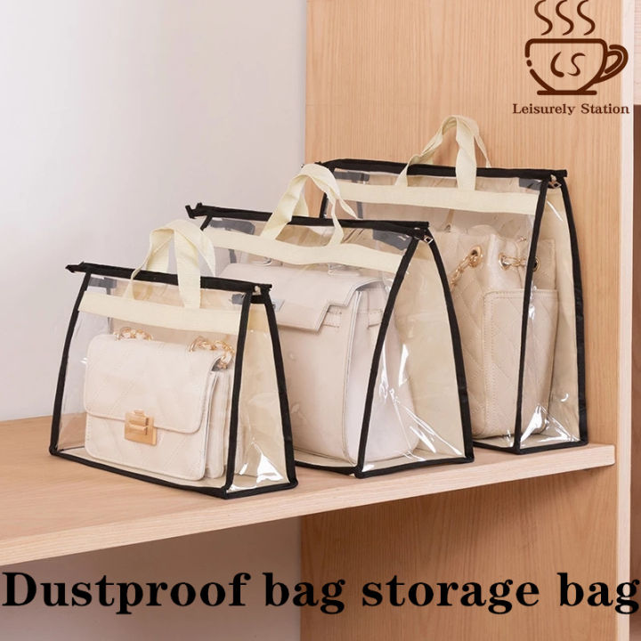 For Wardrobe Closet Transparent Storage Bag Hanging Handbag