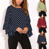 【HOT】☈ Dot Shirts Blouse Sleeve Ladies 2023 Fashion Clothing Blusas S-5XL