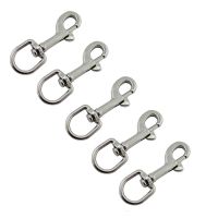 5PCS Marine Grade 316 Stainless Steel Oval Single End Swivel Eye Bolt Snap Hook 65mm 72mm 82mm 91mm For Dog Leash Sucba Diving