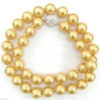 【CW】 Fast SHIPPING10mm South Sea Necklace 18 quot; Rhinestone Clasp NEW