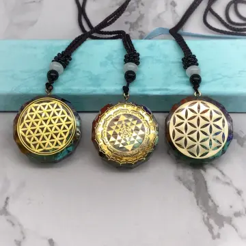 Chakra Crystals Flower of Life Necklace