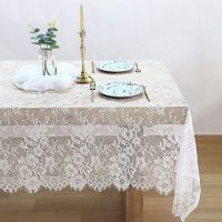 Corinada Table Cloth Embroidered Lace Hollow Out Rectangular Elegant Tablecloths for Dining Wedding Hotel Party Decorative