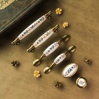 【LZ】㍿  Chinês Cerâmica Cabinet Handle porta do armário retro moderno minimalista estilo europeu gaveta americana Wardrobe Handle