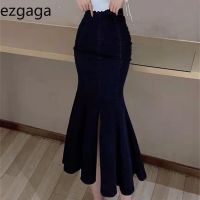 【CW】 Ezgaga Waist Skirts New Fashion All Match Wrap Hip Split Bodycon Korean Jupe