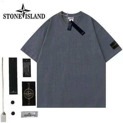 เสื้อยืดสโตนไอซ์แลนด์ชายสโตนไอซ์แลนด์ปักสีทึบหนัก,ผ้าฝ้ายบริสุทธิ์แขนสั้นแบบเรียบง่าย