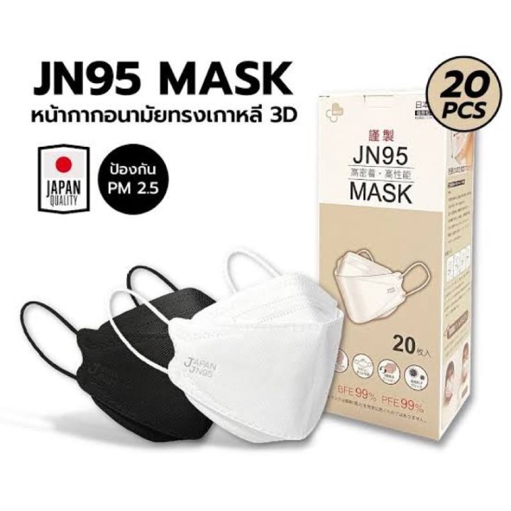 หน้ากากอนามัย-jn95-mask-กล่องละ20-ชิ้น-นำเข้าจากญี่ปุ่น-ปั้มjapan-ทุกชิ้น-japan-quality