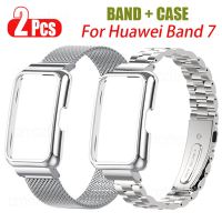 Huawei Band 8 Strap Case Protector Bracelet For Huawei Band 7 6 Metal Stainless Steel Wristband For Honor Band 6 7 Cover Frames