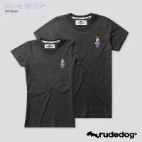 Rudedog เสื้อคอกลม หยิง ชาย สีทอปดำ รุ่น Dog surf