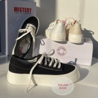 (พร้อมส่งจากไทย) พื้นนุ่มมาก ONLY AT WALKIN.SHOE รองเท้าผ้าใบ ผ้านิ่ม แบรนด์ MISTERY สีดำ รุ่น NOOM