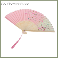 GNStore[COD] 1xfan พัดลมจีนสไตล์ญี่ปุ่นพับพัดลมงานแต่งงาน Art Gift Dance Hand Fan