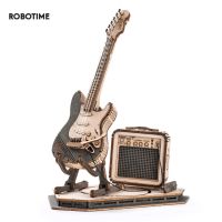 Robotime Rokr Electric Guitar Model Gift for Kids Assembly Creative Toys Building Block Set 3D Wooden Puzzle TG605K