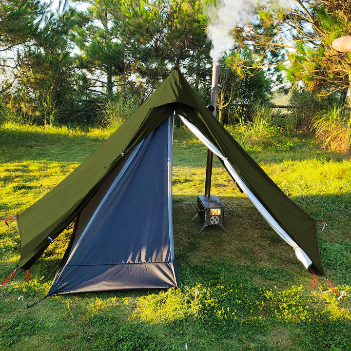 top-lander-cod-teepee-tent-ท์แคมป์ปิ้งเต็นท์ผู้ใหญ่กลางแจ้งเบาพิเศษพีระมิดเต็นท์-เต๊นท์เก็บความร้อนเดี่ยวพร้อมหน้าต่างปล่องไฟ-เต็นท์เดี่ยว