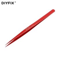 DIYFIX Ultra Precision Straight Tweezers Antimagnetic Electroplate Forceps for Mobile Phone Tablet PC Picking Repair Tools Handtool parts Accessories