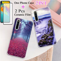 2 IN 1สำหรับ Realme 6เคสโทรศัพท์พร้อมที่ป้องกันหน้าจอเซรามิกฟิล์มกันรอยกันกระแทกโค้ง