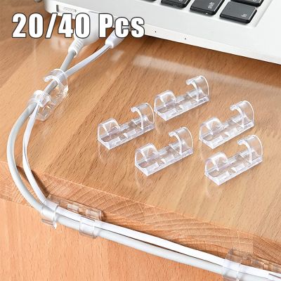 【CC】✷♤  20/40 Cable Organizer Self-Adhesive Drop Wire Holder Cord Management Tidy Fixed Clamp for TV Office