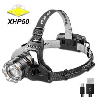 XHP50 LED Super Bright Headlamp Waterproof Headlight USB Rechargeable Fishing Adventure Camping Lights Illumination 100000LM