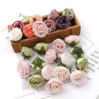 hot【cw】 20PCS/4cm bud Artificial Silk Heads Wedding Decoration Wreath Scrapbooking Fake Flowers