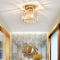 Fashion Industrial light loft small chandelier-ceiling modern K9 Crystal metal kitchen corridor aisle entrance ceiling light