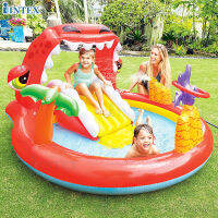 INTEX สระน้ำเป่าลม สไลด์เดอร์ Happy Dino Play Center Pool รุ่น 57163