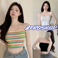 Zero SHOP?พร้อมส่ง? (Zero-7528) เสื้อเกาะอกไหมพรม ผ้านิ่มใส่สบายสีสันน่ารักสดใส ฟรีไซส์