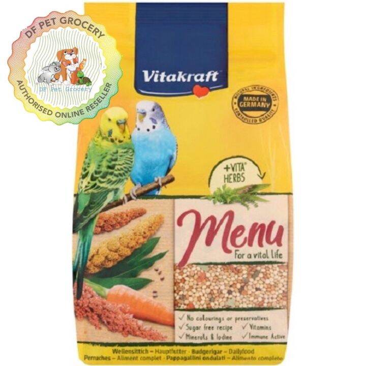 Vitakraft Menu Budgie Bird Food ( 1kg ) Makanan Burung Baji green pet food hair and skin Lazada