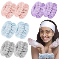 Bando Pergelangan Tangan Elastis Lembut untuk Wanita SPA Mandi Rias Wajah Penyerap Mikrofiber Tali Pergelangan Tangan Aksesori Rambut Perempuan