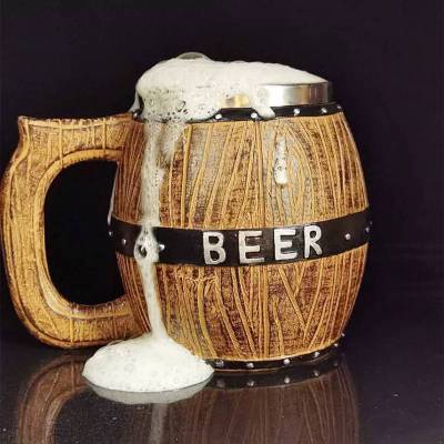 แก้วถังไม้ใส่เครื่องดื่ม🍺 550ml ไม้+สแตนเลส แก้วใส่เบียร์ แก้วถังไม้ใส่เบียร์ แก้วไม้ ถังไม้ใส่เบียร์ --สินค้าพร้อมส่ง--