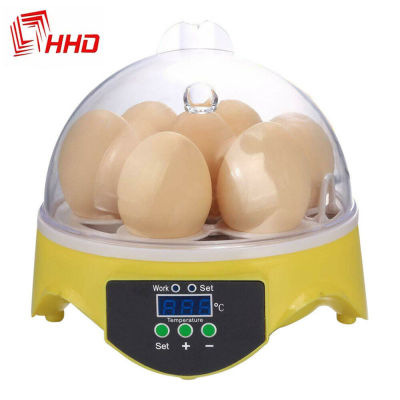 HHD Mini 7 Egg Incubator สัตว์ปีกอัตโนมัติ Brooder ความชื้นดิจิตอล Thermostat ควบคุม Hatch สำหรับไก่เป็ดนก Quail
