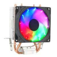 Rgb พัดลมพัดลมระบายความร้อน Cpu Led 2 Heatpipe 12V แผ่นระบายความร้อนด้วยพัดลมเย็นหม้อน้ำสำหรับ Intel Lag 1150 1155 1156 775สำหรับ Amd