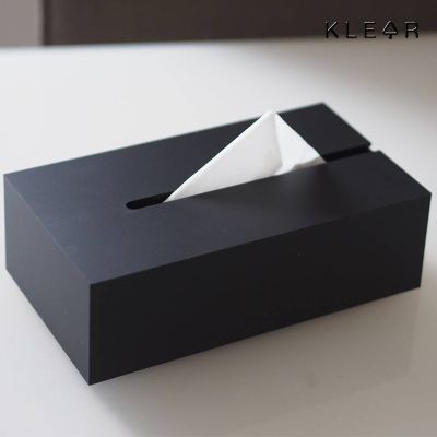 KlearObject Sliding Tissue Box-L กล่องทิชชู่สีดำแมท กล่องใส่กระดาษทิชชู่ กล่องใส่ทิชชู่ อะคริลิคสีดำ กล่องใส่ทิชชู่สีดำ อะคริลิค ใส่กระดาษแผ่นยาว