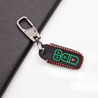 №▪❇ 4 Buttons Luminous leather remote key case Motorcycle Key cover For Honda n-a N-BOX wagon N Plus 2018