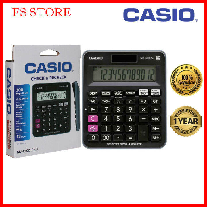 ORIGINAL Casio Calculator MJ-120D MJ120D Plus Mini Desk Check Back 12 ...