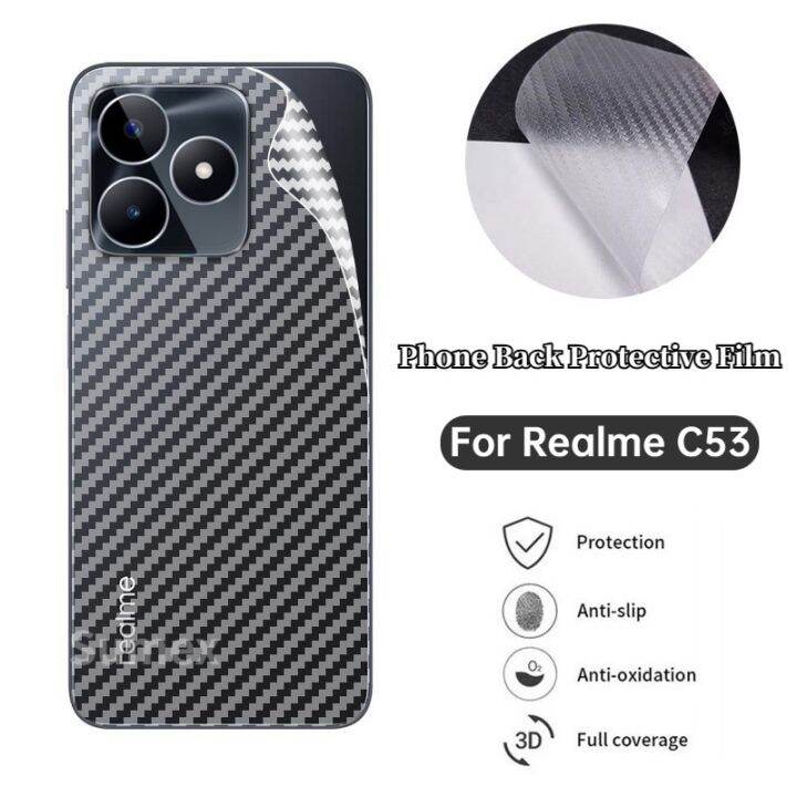 ฟิล์มไฟเบอร์คาร์บอนด้านหลังโทรศัพท์สำหรับ Realme C53 4G อุปกรณ์ป้องกัน ...