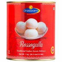 India products ☘ Rossogulla (Rusgulla) - 1kg  (Ghasitarams) กุหลาบจามุน &amp; รัซกุลล่า .RASGULLA 1 KG.