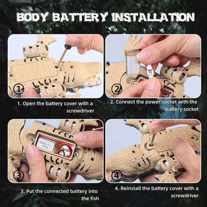 rc-จระเข้ของเล่นการควบคุมระยะไกลจระเข้ของเล่นจำลองสูงจระเข้-rc-เรือ2-4กรัม-rc-จระเข้ของเล่น-rc-จระเข้ของเล่นไฟฟ้าสัตว์น้ำของเล่น