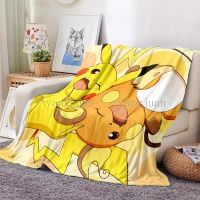 Customizable Disney Cartoon Pokémon Pikachu Blanket Printed Soft Comfortable Lazy Warm Sofa Air Conditioning Quilt Sheet Tv Four Seasons Suitable For Hiking Picnic Car a333