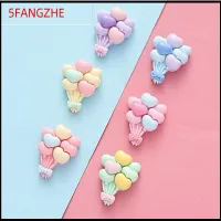 5FANGZHE 30pcs Cabochon ลูกโป่งสี บอลลูนความรัก อุปกรณ์เสริมเสริม กิ๊บติดผมเครื่องประดับ DIY การ์ตูนลายการ์ตูน เรซิน งานฝีมือตกแต่งงานปาร์ตี้ สมุดเก็บภาพ