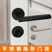 steel invisible door lock black 3 single-sided exposed handle dark 04 hidden modern wooden