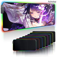 900x400x4mm Sexy Anime Genshin Impact RGB Large Gaming Mouse Pad LED Lighting Mousepad Gamer XXL Computer Keyboard Desk Mat Pad