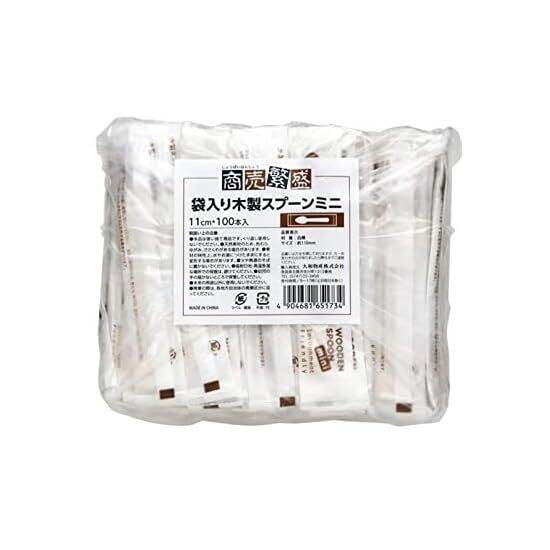Yamato Bussan Disposable Wooden Mini Spoons 100 Pieces 11.0cm