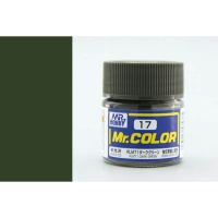 สีสูตรทินเนอร์ Mr.Hobby สีกันเซ่ C17 RLM71 Dark Green Semi-Gloss 10ml