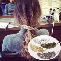 [hot]✥✘  New Alloy Hair Clip Feather Barrette Metal Hairpins Headwear Accessories