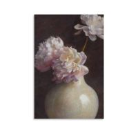 Jean Lightman Peonies ในแจกัน Raku โปสเตอร์ศิลปะผนังโปสเตอร์ดอกไม้?สำหรับห้องที่สวยงาม? และการตกแต่งผ้าใบวาดภาพโปสเตอร์และภาพศิลปะบนผนังสำหรับห้องนั่งเล่นอุปกรณ์ตกแต่งห้องนอน08X12นิ้ว (20x30c