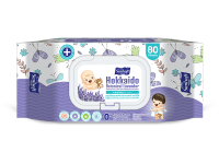 Sanisoft Baby Wipes Hokkaido Botanical Lavender / แซนนิซอฟท์ ผ้าเช็ดผิวลูกน้อย พร้อมสารสกัดธรรมชาติจากดอกลาเวนเดอร์ ฮอกไกโด 80แผ่น/ห่อ