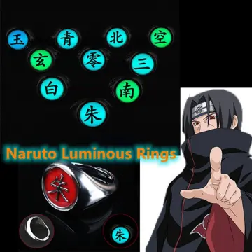 ITACHI Narutoo Akatsuki Rings Set Itachi Ring 12pcs With chain and