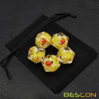 Bescon Yellow Duck 20 sides Dice set of 5 Duck D20 5pcs Set